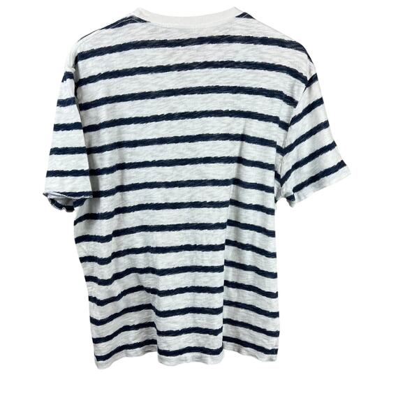 All Saints Casual Short Sleeve Striped  M Cotton White Blue Nautical Capsule - Picture 2 of 14